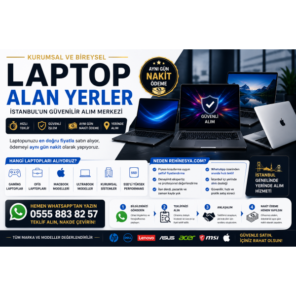 Kurumsal ve Bireysel Laptop Alım Merkezi İstanbul