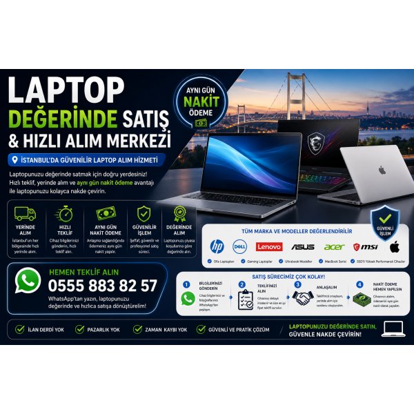 Laptop Değerinde Satış ve Hızlı Alım Merkezi İstanbul
