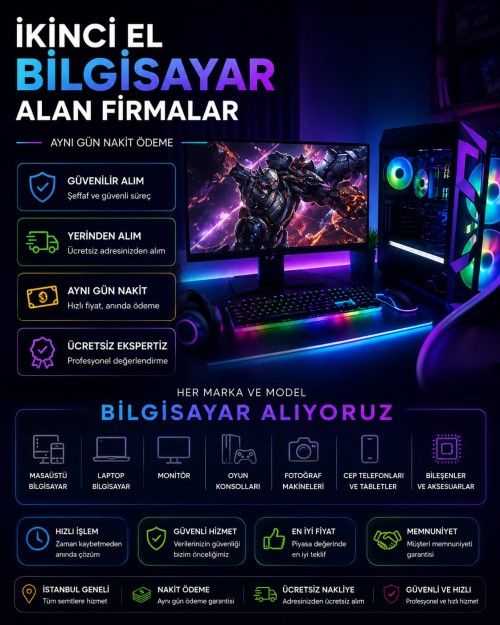 Bahçelievler 2. El Bilgisayar Alan Yerler (Aynı Gün Nakit)